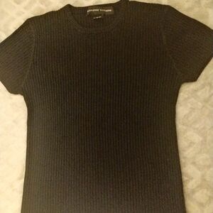 Adrienne Vittadini Black Crewneck Sweater